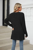 Solid-Color Casual Pocket Long-Sleeved Cardigan