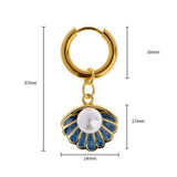 OCEAN SERIES SHELL TURTLE STARFISH EARRINGS_CWAJE5123