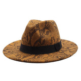 FASHION SNAKE PATTERN WOOLEN JAZZ HAT FELT HAT_CWAH2596