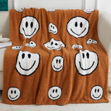 SIMPLE SMILING FACE KNITTED JACQUARD BLANKET_CWMM0324