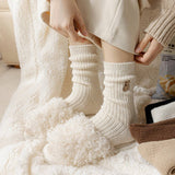 Winter Plush Bear Cute Pile Socks_Cwms1060