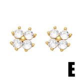 COLORED ZIRCON CROSS EARRINGS_CWAJE0987