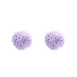 Vintage Rose Fabric Stud Earrings Handmade Chic_Cwmm6259