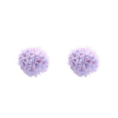 Vintage Rose Fabric Stud Earrings Handmade Chic_Cwmm6259