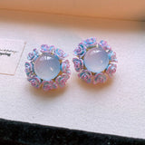 SWEET GIRLY ROUND FLOWER EARRINGS_CWAJE2345