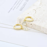 GEOMETRIC TEARDROP DIAMOND FRENCH EARRINGS_CWAJE1758