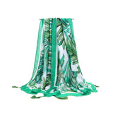 BANANA LEAF PRINT SCARF GREEN SUMMER BEACH WRAP_CWASC0676