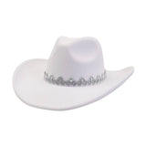 Western Rhinestone Felt Cowboy Hat For Women Men_Cwah04479