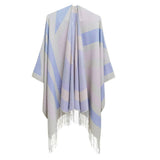 GEOMETRIC TASSEL SPLIT WARM SHAWL_CWASC0308