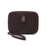 New Solid Leaf Decor Zipper Short Wallet_Cwab06258