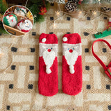 SANTA CLAUS FUZZY CHRISTMAS SOCKS GIFTS FOR WOMEN_CWMS0766