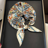 100% SILK FLORAL SCARF SQUARE VERSATILE GIFT_CWASC0544