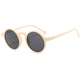 ROUND FRAME TINTED LENS FASHION GLASSES UNISEX_CWASG0286