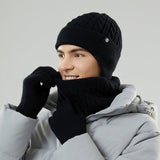 Winter Outdoor Velvet Scarf Warm Three-Piece Suit_Cwmm2802