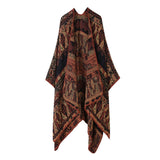 FLORAL CAPE FAUX CASHMERE WARM SCARF SHAWL_CWASC2243