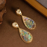 RETRO PERSONALITY ABALONE PENDANT EARRINGS_CWMM4330