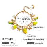 18K GOLD TITANIUM PEARL BRACELET WITH LEMON ZIRCON_CWAJE4736