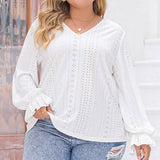 Womens V Neck Casual Lantern Sleeve Top_Cwtbll0724