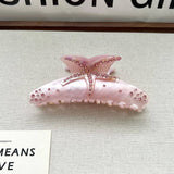 RHINESTONE STARFISH HAIR CLAW SWEET ACETATE CLIP_CWAHA6018