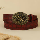 Buckle Embossed Pattern Eng Ved Belt_Cwmm3941