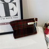 NEW RETRO PLAID LARGE CAPACITY COSMETIC BAG_CWAB4422