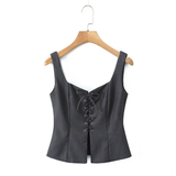 STYLISH TIE STRAP VEST CASUAL FRENCH LOOK_CWTHT0242