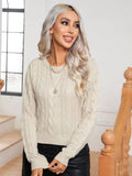 Vintage Twist Long-Sleeved Knit Pullover Sweater