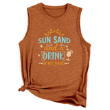 Wome Casual Loose Fit Tank Top, Minimal Style_Cwttsl0418