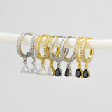 LIGHT LUXURY TEARDROP DIAMOND FRENCH EARRINGS_CWAJE1718