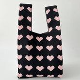 CONTRAST COLOR LOVE KNITTED TOTE BAG_CWAB1492
