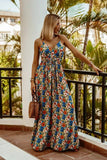 V-Neck Sleeveless Halter Print Boho Long Dress_Cwdmd4498