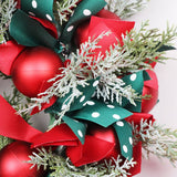 CHRISTMAS BALL GREENERY RIBBON WREATH WALL DECOR_CWMM9902