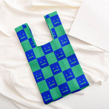 SMILING FACE PATTERN CROCHET HOBO HANDBAG PURSE_CWAB0883