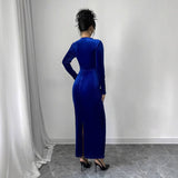 Temperament Solid Color Slim High Waist Dress