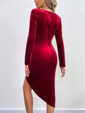 Velvet Sexy Slim-Fit Wrap Hip Short Dress