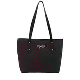 POLKA DOT BLACK BOW UNDERARM TOTE_CWAB3316