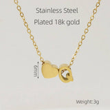 18K GOLD HEART LETTER PENDANT NECKLACE_CWAJE0692