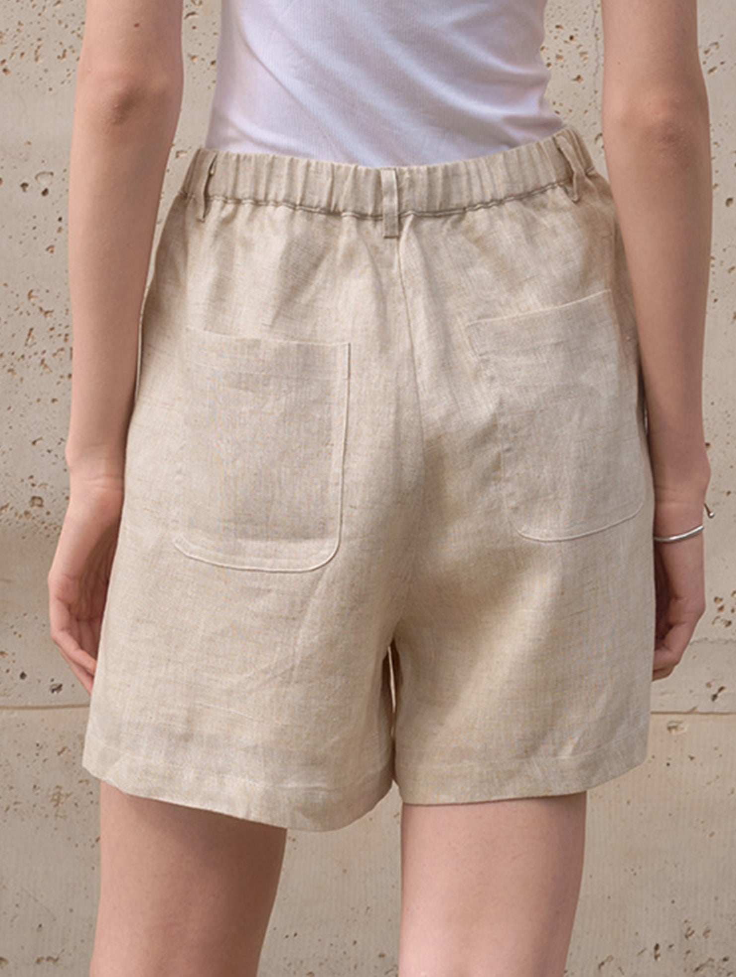 Linen Loose Fit Shorts_CWBSP00729