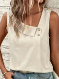 One Shoulder Sleeveless Tee_CWTTSL00256