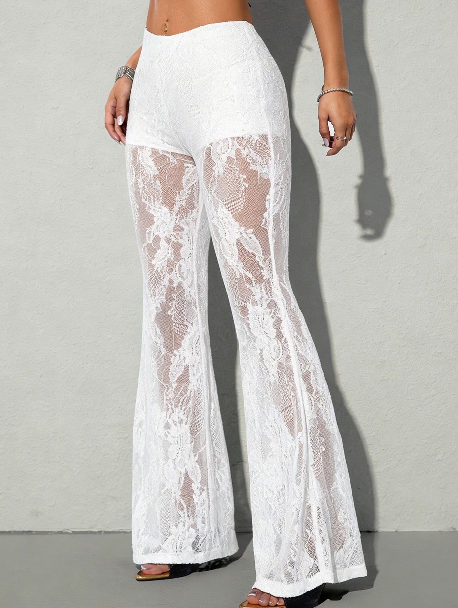 Lace Flare Pants_CWBLP01693