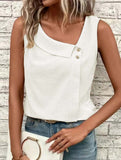One Shoulder Sleeveless Tee_CWTTSL00256