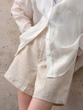 Linen Loose Fit Shorts_CWBSP00729