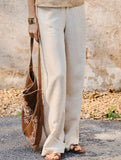 Linen High Waist Straight Pants_CWBLP01687