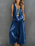 V Neck Sleeveless Two Piece Set_CWSS01493