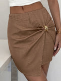 Metal Twist Irregular Skort_CWBSP00727