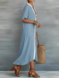 Casual Solid Buttoned Midi Dress_CWDMD02911