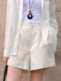 Linen Loose Fit Shorts_CWBSP00729