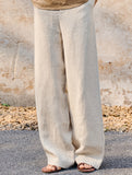 Linen High Waist Straight Pants_CWBLP01687