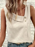 One Shoulder Sleeveless Tee_CWTTSL00256