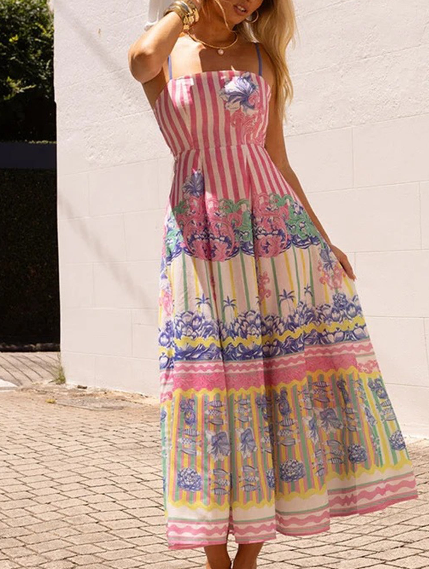 Print Cami Flowy Maxi Dress_CWDMD02822